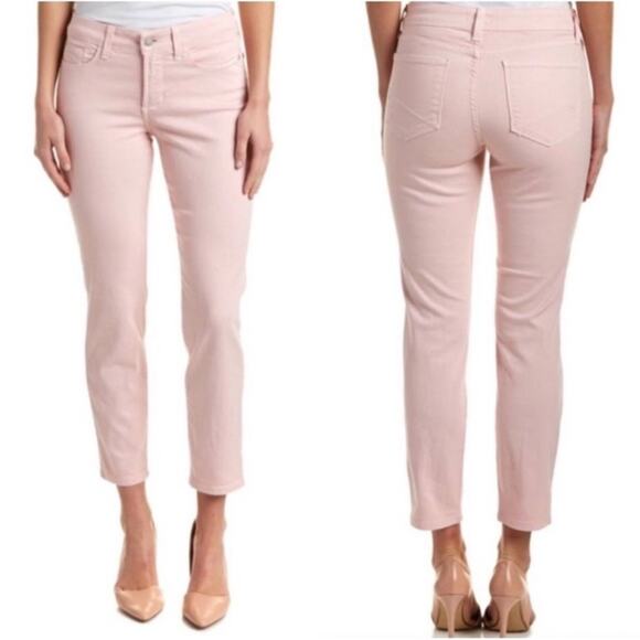 NYDJ Clarissa Ankle Jeans Pink Boho Preppy Stretch Comfy 14P - Picture 1 of 12